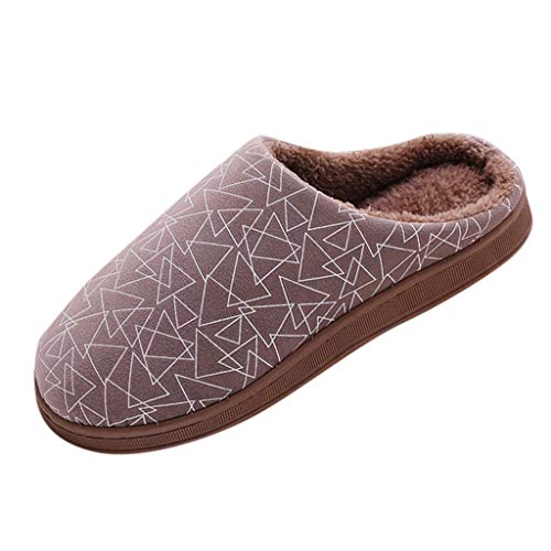 LuckyGirls Mujeres Hombres Parejas Geométrico Flock Cálido Piso Antideslizante Zapatillas de casa Zapatillas de Interior