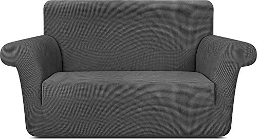 Utopia Ropa de Cama Elegante Funda de sofá (2 plazas/loveseat) Tejido elástico de poliéster Spandex Estampado para 57 a 70 Pulgadas (144 cm a 177 cm) Sofá/sofá Gris