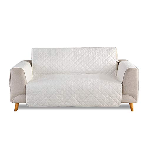 PETCUTE Fundas para sofá 2 Plazas Acolchadas Cubre Sofa Dos plazas Protector sofás para Perros Fundas Sofa Beige