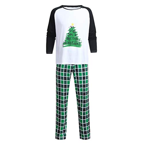 LuckyGirls Hombres Daddy Plaid Blusa Pantalones Pijamas Familiares Ropa de Dormir Conjuntos de Navidad a Juego