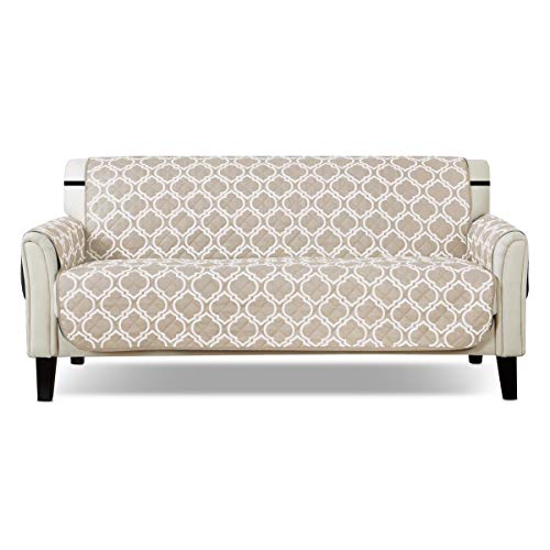 PETCUTE Funda Sofa 3 plazas Cubre Sofa Fundas de sofá Acolchado Resistente al Agua Protector de Sofá Muebles para Mascotas