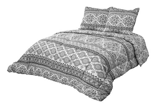 Montse Interiors Colcha Boutí/Edredón Gris+Cuadrantes (250x260+2 cuadrantes (para Cama de 150/160/180), 2001)