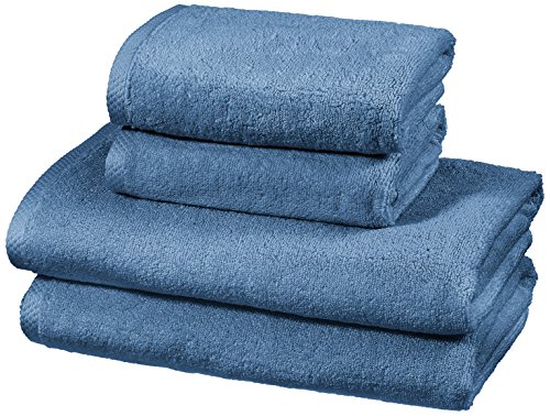 AmazonBasics - Juego de 4 toallas de secado rápido, 2 toallas de baño y 2...