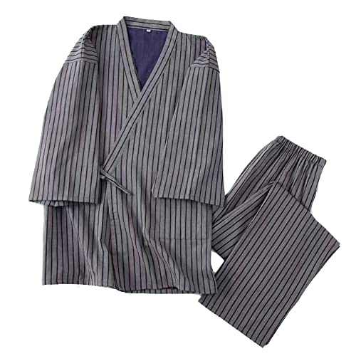 Trajes de Estilo japonés de los Hombres Traje de Pijama de algodón Puro...
